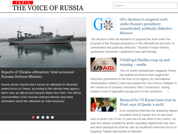 voice of russia front page