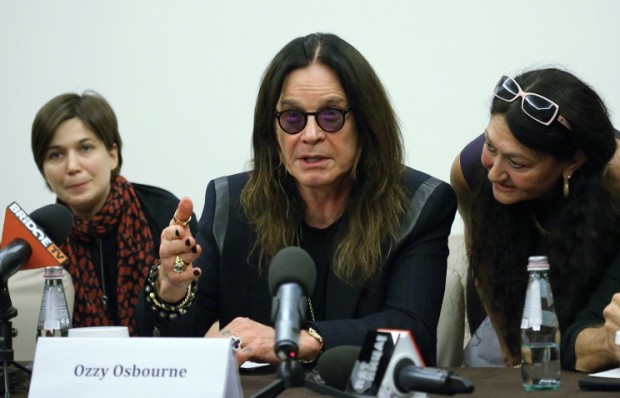 Ozzy Osbourne of Black Sabbath at a press conference in Moscow 1 June 2014. Photo by ITAR-TASS/Anton Novoderezhkin/