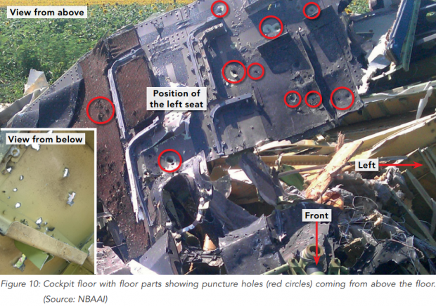 mh17 objects entered above cockpit