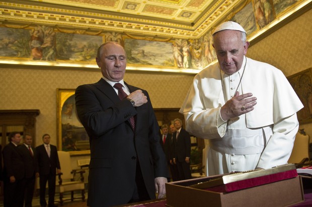 Putin and Pope Francis