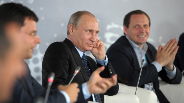 Putin at Internet Entrepreneurship Forum. photo by RIA Novosti/Alexei Druzhinin