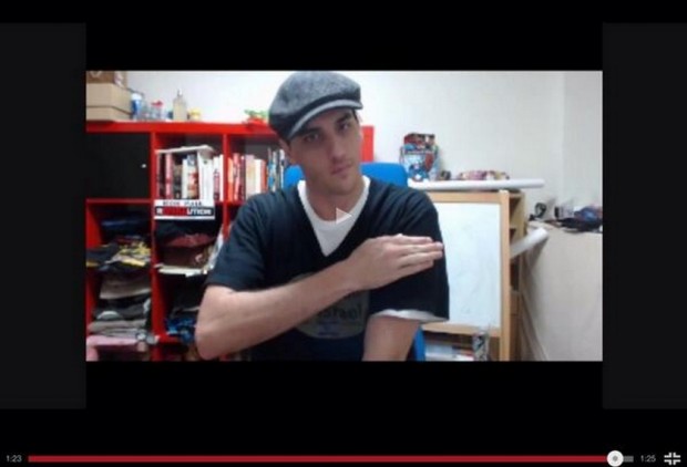 Ryan Dawson giving the neo-Nazi quenelle salute