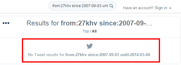 from 27khv since 2007 09 03 until 2014 03 04   Twitter Search