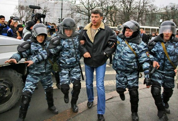 Boris Nemtsov, arrested by OMON riot police in St. Petersburg in 2007. Photo by Andrey Sidorov / Interpress / PhotoXPress